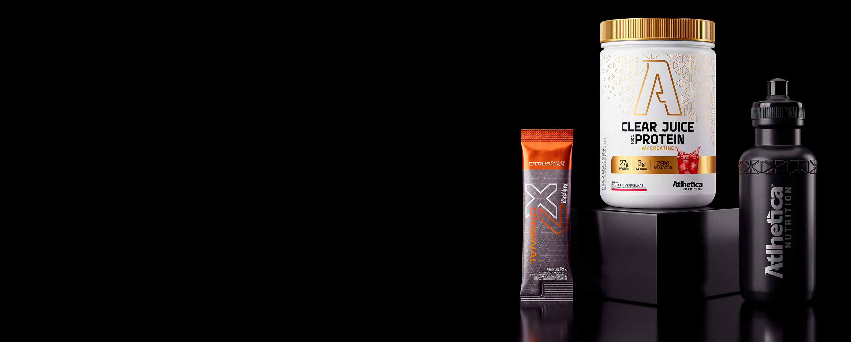 Clear Juice Protein W/ Creatine com X7 Original Stick e squeeze Atlhetica
