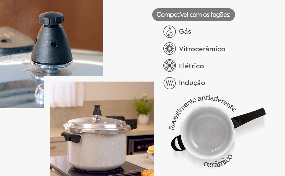 Características da Panela de Pressão Brinox Ceramic Life Super
